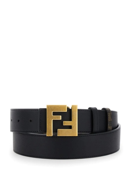 Curea Reversible Belt with FF Buckle in Brown Leather for Men
