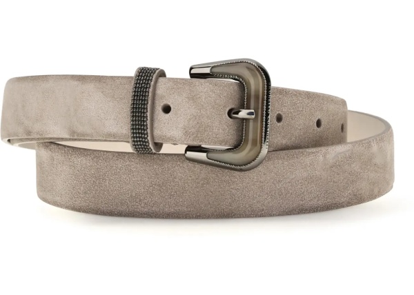 Curea Suede Belt with Shiny Loop