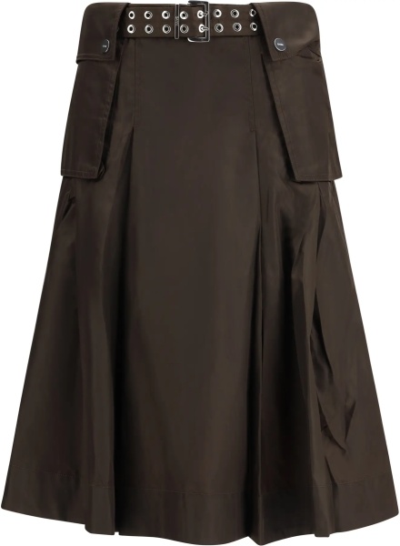 Duchesse Nylon Pleated Skirt