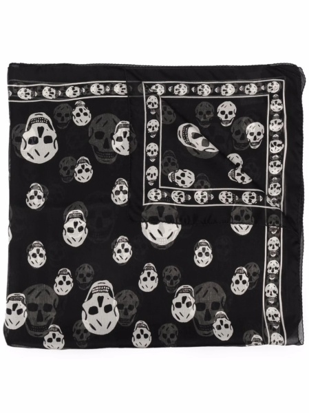 Esarfa Alexander McQueen neagra din matase