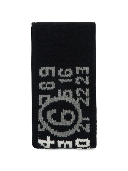Esarfa MM6 Maison Margiela neagra din poliamida si lana