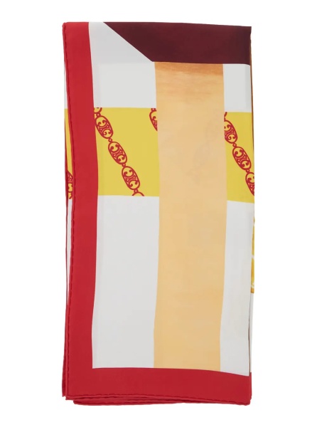 Esarfa Multicolor all-over printed scarf in silk for women