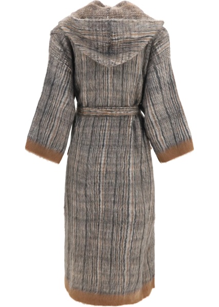 Esarfa Prince of Wales double-knit mohair and wool Coat with scarf
