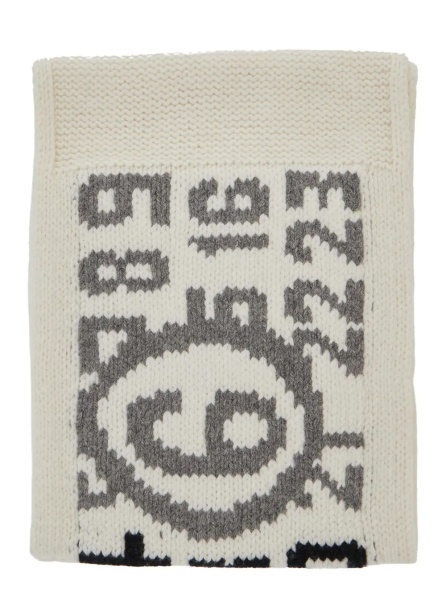 Esarfa Unisex scarf with wool and nylon details in white for Boy