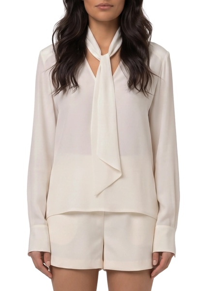 Esarfa V-Neck Shirt With Scarf