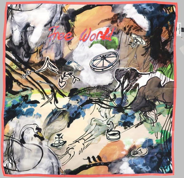 Fulare Foulard Quadrato "Free World"