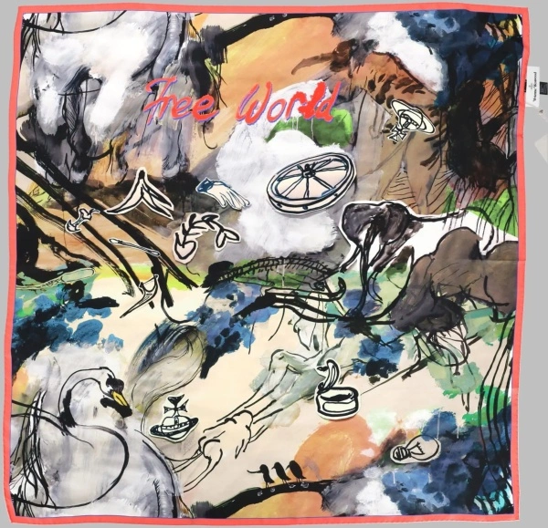 Fulare Foulard Quadrato "Free World"
