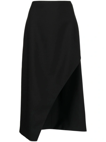Fusta Alexander McQueen neagra din lana