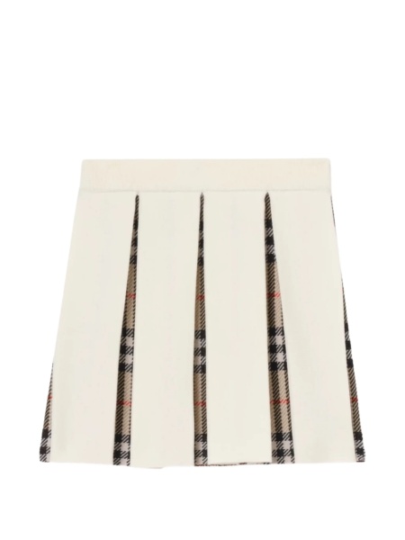Fusta Burberry alba din poliamida si elastan