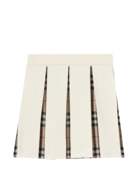 Fusta Burberry alba din poliamida si elastan