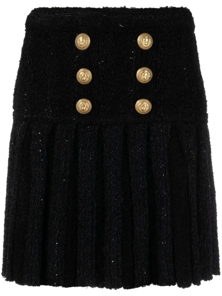 Fusta cu talie inalta Balmain neagra