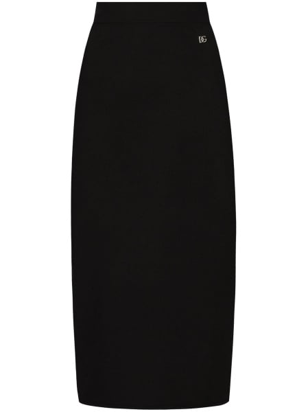 Fusta cu talie inalta Dolce & Gabbana DG Logo neagra