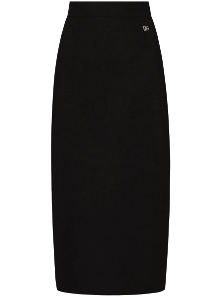 Fusta cu talie inalta Dolce & Gabbana DG Logo neagra