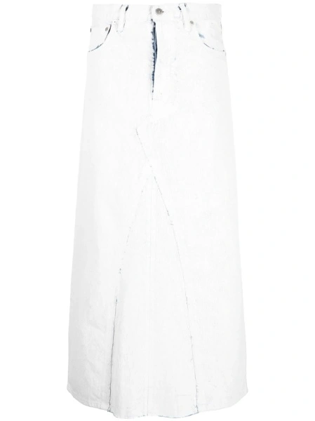 Fusta cu talie inalta Maison Margiela alba din bumbac