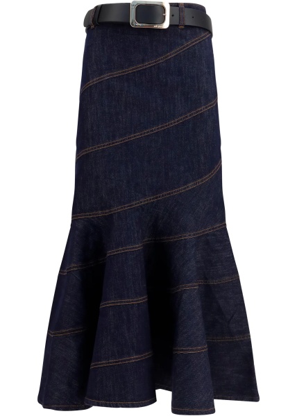 Fusta Denim midi Skirt with belt