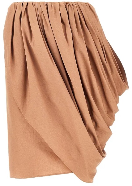 Fusta Draped poplin skirt