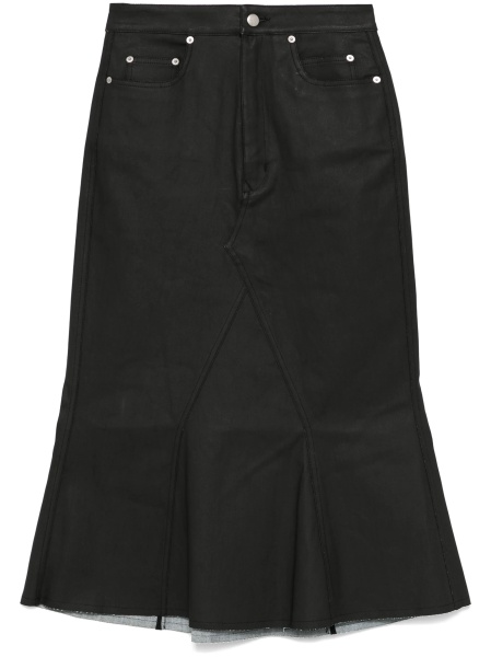 Fusta drepte Rick Owens neagra din bumbac si cauciuc