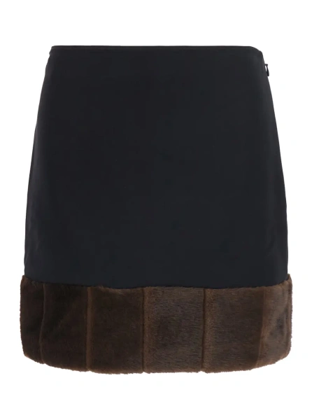Fusta DUELLA Skirt in synthetic fur with recycled polyester composition and black color for women