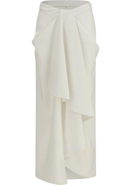 Fusta Long draped wool and mohair Skirt