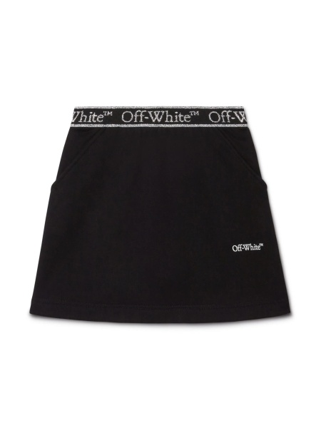Fusta Off-White neagra din polyester si bumbac