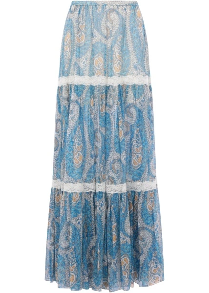 Fusta Silk crepon maxi Skirt