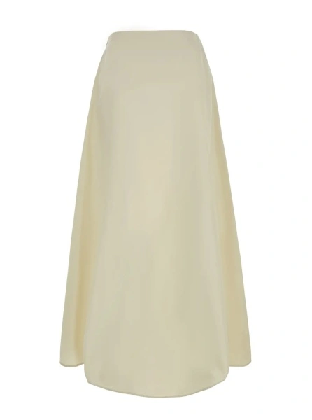 Fusta White Long skirt with hidden side zip closure in Tech Fabric for women