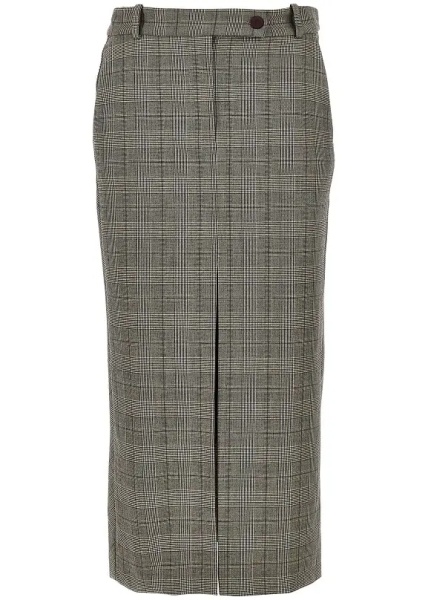 Fusta Wool-blend midi skirt with Check motif