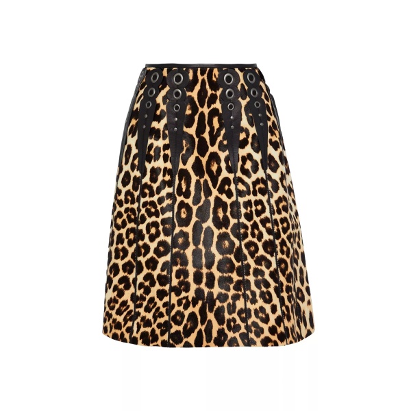 Fuste Bottega Veneta Leopard Print Calf Hair Skirt