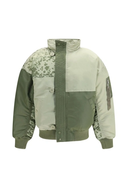 Geaca bomber Alpha Industries verde din nylon si poliester