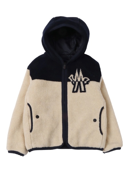 Geaca bomber Moncler Grenoble neutra din polyester si modacrylic