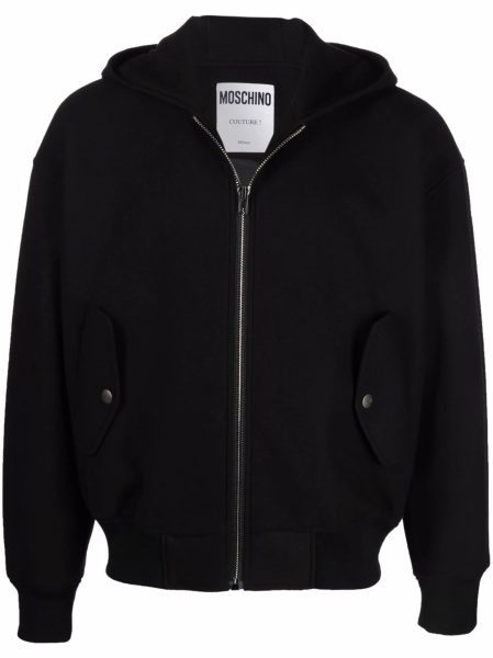 Geaca bomber Moschino neagra din lana si vascoza
