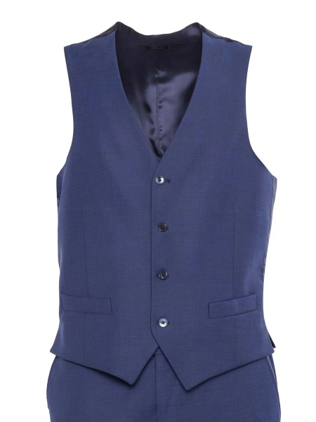 Geaca Bright blue single-breasted vest