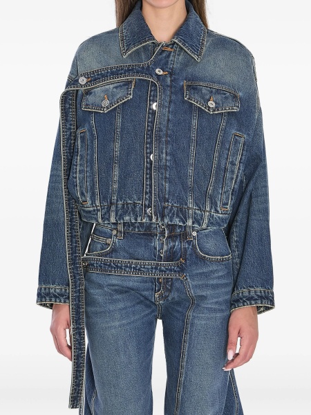 Geaca de blugi Jean Paul Gaultier albastra din bumbac