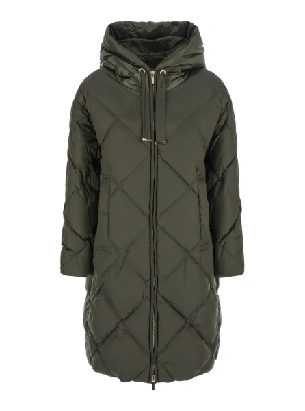 Geaca de Iarna MAX MARA Long down jacket with shimmering drop-resistant nylon canvas and downproof Tech Fabric in green, unisex
