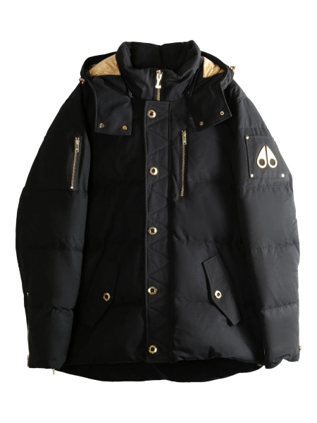 Geaca de iarna Moose Knuckles neagra din bumbac si nylon