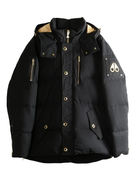 Geaca de iarna Moose Knuckles neagra din bumbac si nylon