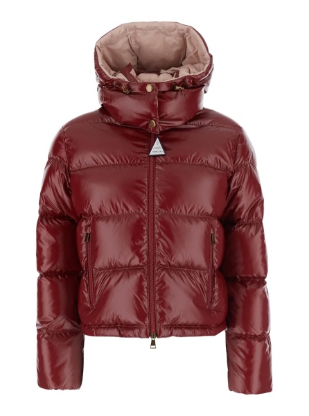 Geaca de Iarna 'Niveole' Red Down jacket with removable hood with buttons and logo patch on the sleeve in Tech Fabric for women