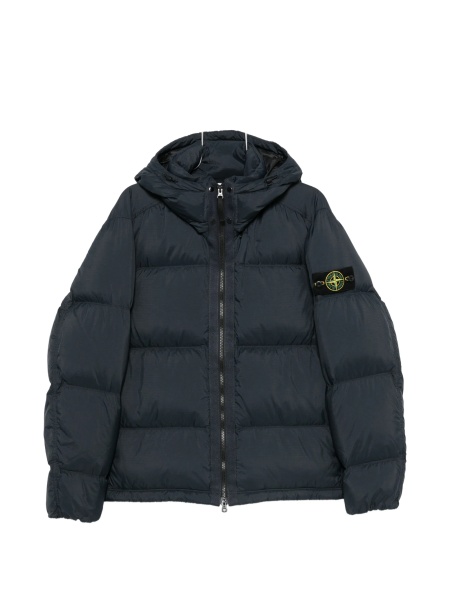 Geaca de iarna Stone Island albastra din poliamida