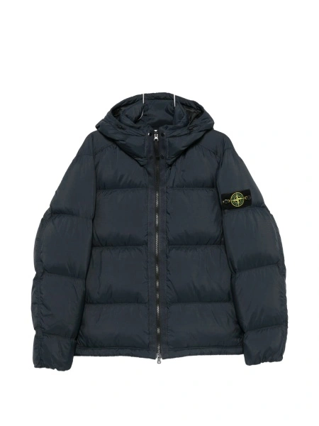 Geaca de iarna Stone Island albastra din poliamida