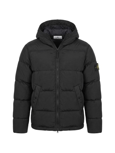 Geaca de iarna Stone Island neagra din econyl