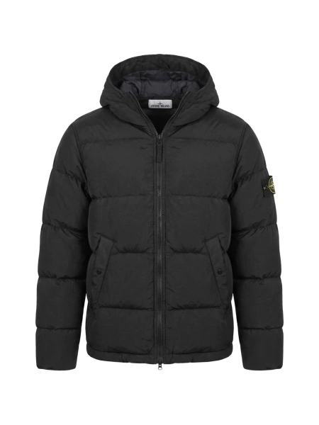 Geaca de iarna Stone Island neagra din econyl
