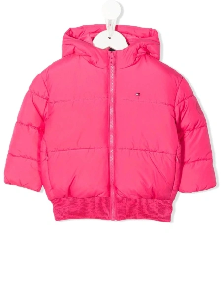 Geaca de iarna Tommy Hilfiger roz din polyester