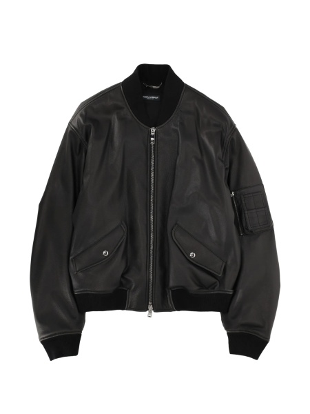 Geaca de piele Dolce & Gabbana neagra