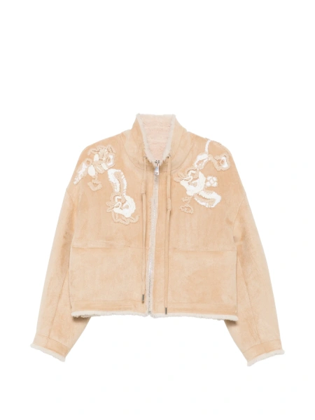 Geaca de piele ERMANNO FIRENZE neutra din polyester