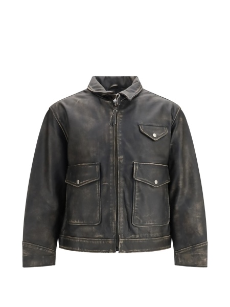 Geaca de piele FOUND neagra din piele
