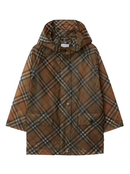 Geaca de ploaie Burberry maro din poliuretan