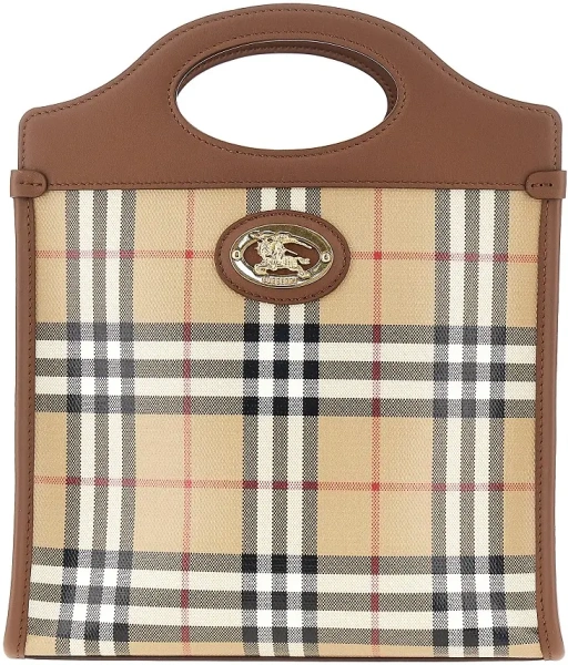 Geanta de mana Coated Check canvas mini 'Pocket' bag