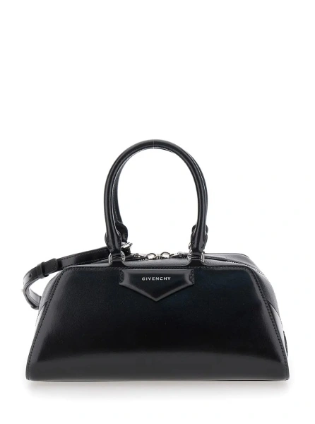 Geanta de mana Givenchy neagra din piele 'Antigona East West'