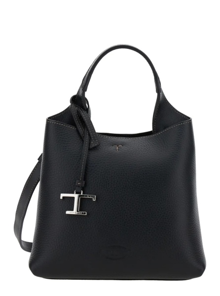 Geanta de mana Handbag 'APA SHOP MONSP.TRAC PEL T PEND MINI' with handles and shoulder strap in black leather Woman