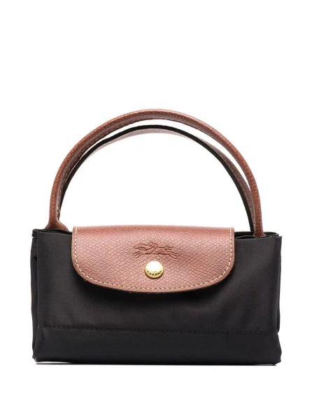 Geanta de mana Handbag 'Le Pliage S' with Engraved Logo in Recycled Canvas Black Women